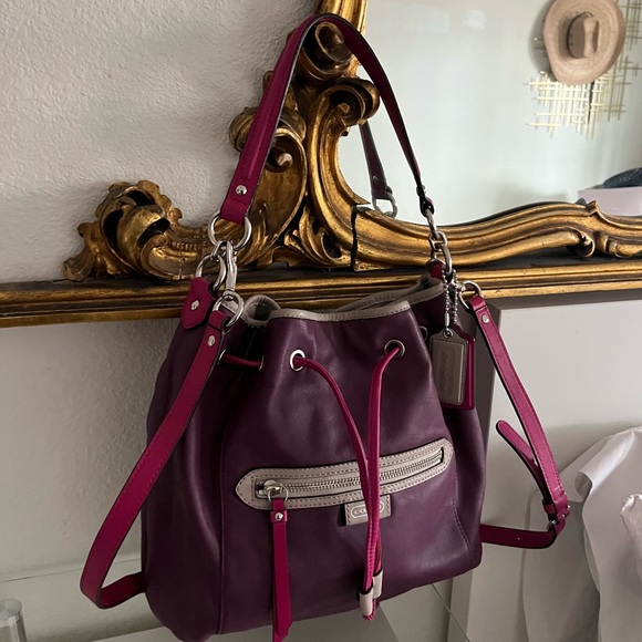 Coach Handbags - Coach Purple and Pink Leather Backpack